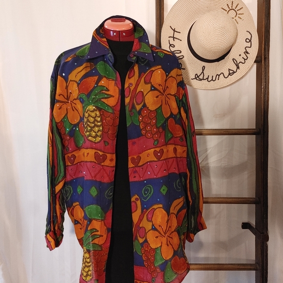 Sandy Starkman Tropical Inspired Shirt - Picture 3 of 9